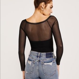 Abercrombie mesh sleeve bodysuit S